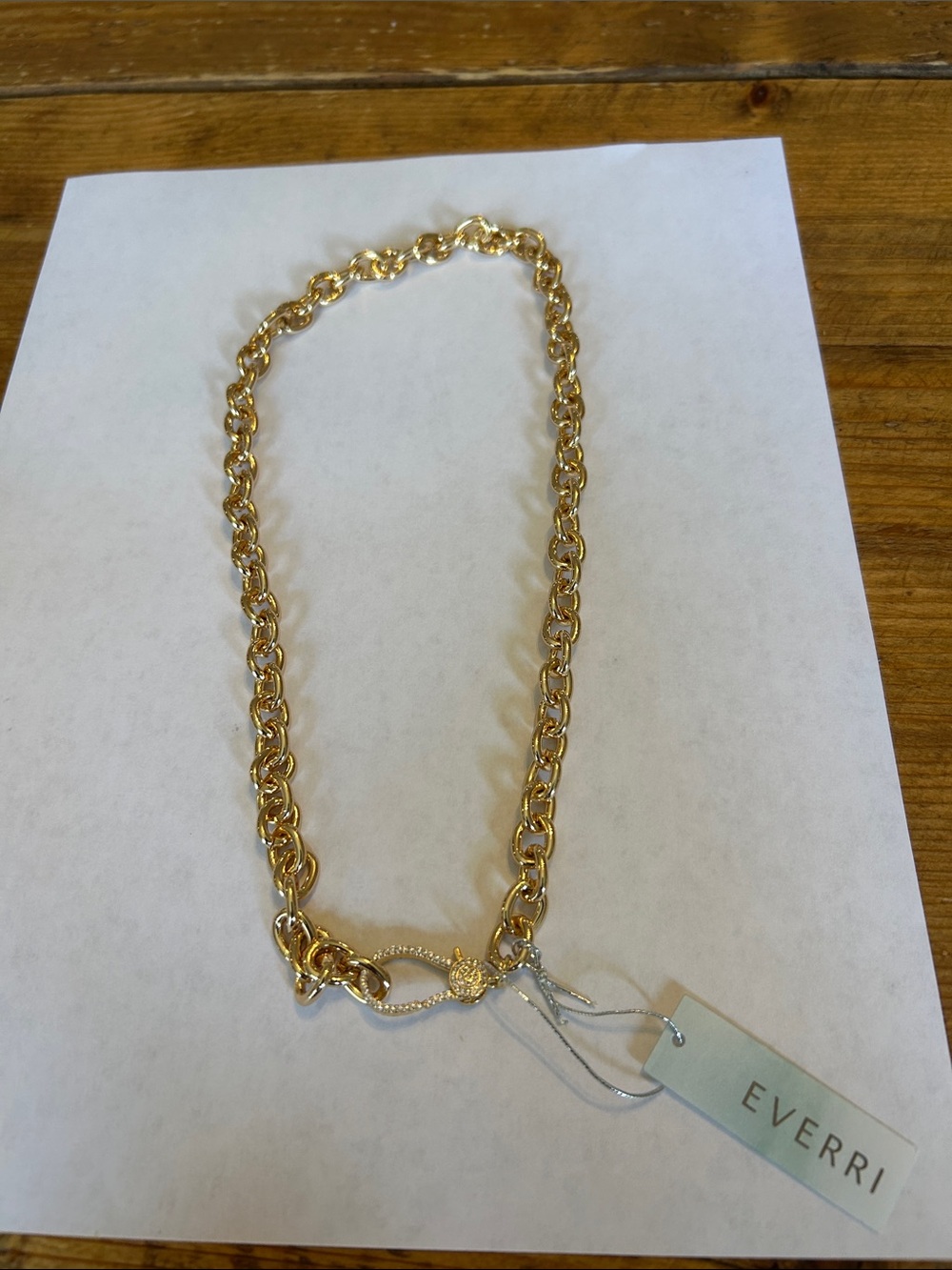 Everri Gold Toggle Chain Necklace - Polished Gold Finish